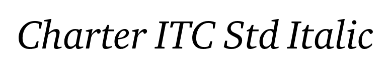 Charter ITC Std Italic font preview