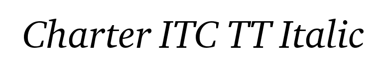 Charter ITC TT Italic font preview