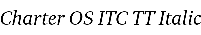 Charter OS ITC TT Italic font preview