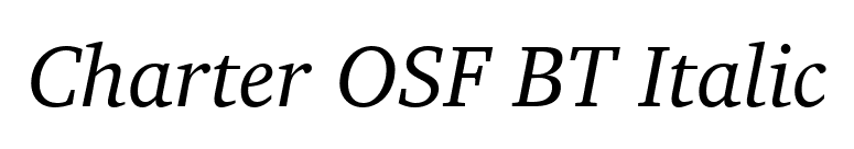 Charter OSF BT Italic font preview