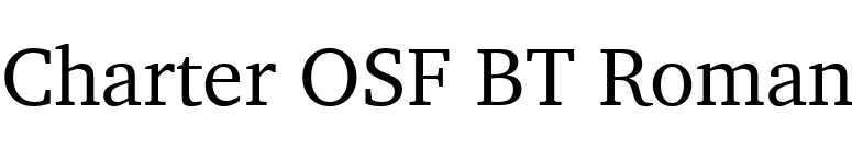 Charter OSF BT Roman font preview
