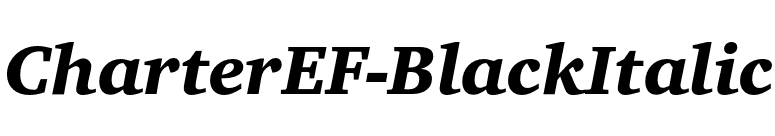 CharterEF-BlackItalic font preview