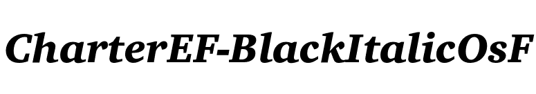 CharterEF-BlackItalicOsF font preview