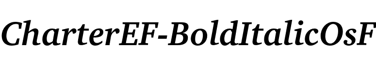 CharterEF-BoldItalicOsF font preview
