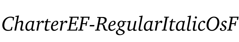 CharterEF-RegularItalicOsF font preview
