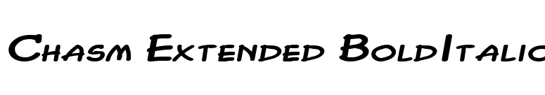 Chasm Extended BoldItalic font preview