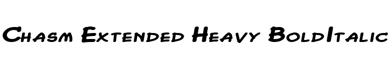 Chasm Extended Heavy BoldItalic font preview