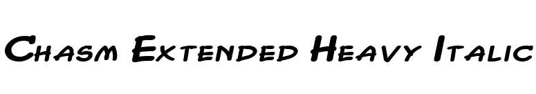 Chasm Extended Heavy Italic font preview