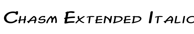 Chasm Extended Italic font preview