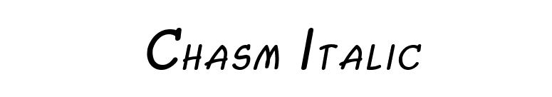 Chasm Italic font preview