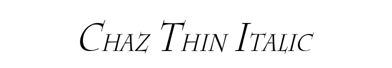 Chaz Thin Italic font preview