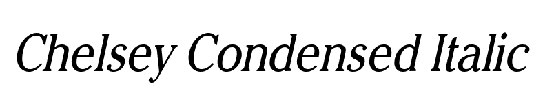 Chelsey Condensed Italic font preview