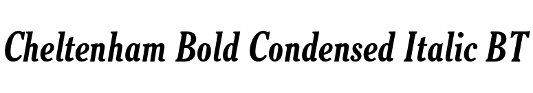 Cheltenham Bold Condensed Italic BT font preview