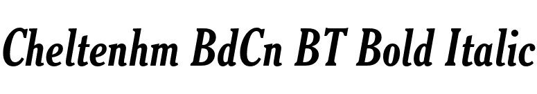 Cheltenhm BdCn BT Bold Italic font preview