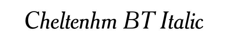 Cheltenhm BT Italic font preview