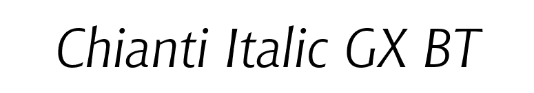 Chianti Italic GX BT font preview