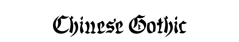 Chinese Gothic font preview