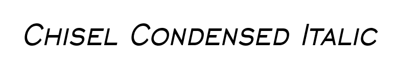 Chisel Condensed Italic font preview