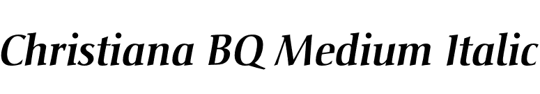 Christiana BQ Medium Italic font preview