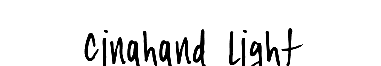 Cinahand Light font preview