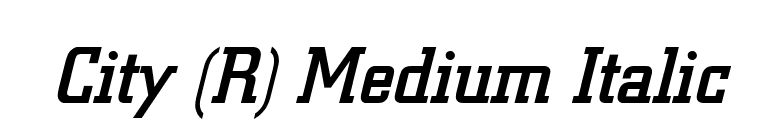 City (R) Medium Italic font preview
