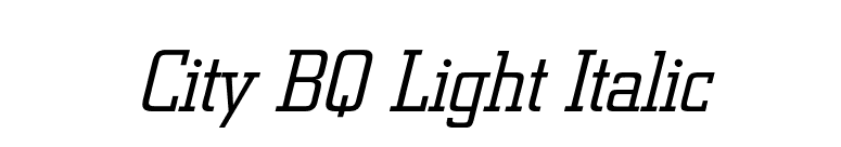 City BQ Light Italic font preview
