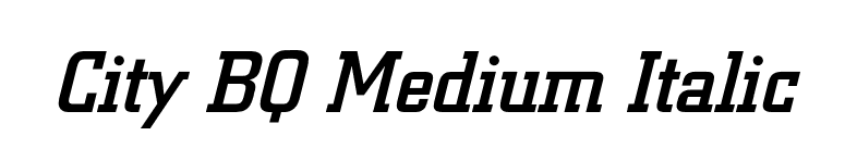 City BQ Medium Italic font preview