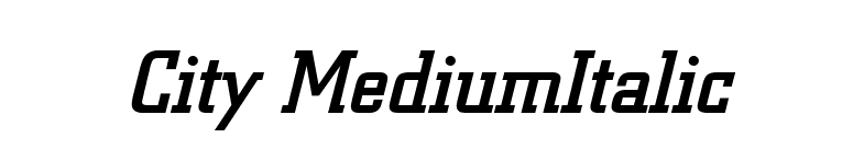 City MediumItalic font preview