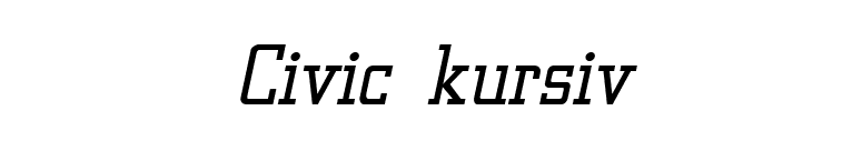 Civic kursiv font preview