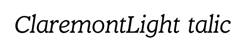 ClaremontLightItalic font preview