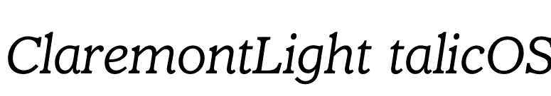 ClaremontLightItalicOS font preview