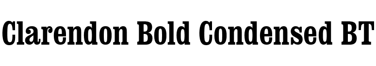 Clarendon Bold Condensed BT font preview