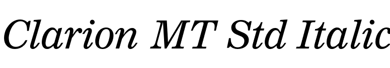 Clarion MT Std Italic font preview