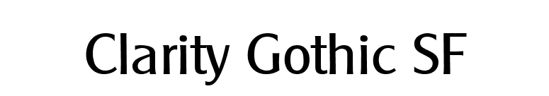 Clarity Gothic SF font preview