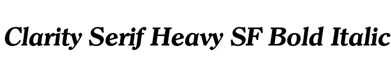 Clarity Serif Heavy SF Bold Italic font preview