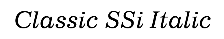 Classic SSi Italic font preview