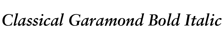 Classical Garamond Bold Italic font preview