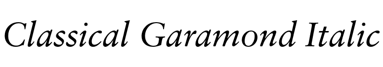 Classical Garamond Italic font preview