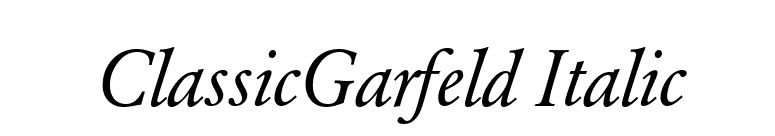 ClassicGarfeld Italic font preview