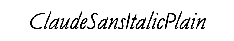 ClaudeSansItalicPlain font preview