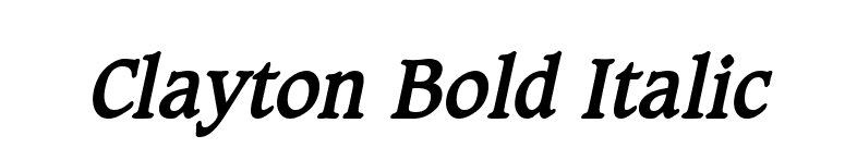 Clayton Bold Italic font preview
