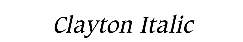 Clayton Italic font preview