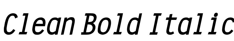 Clean Bold Italic font preview