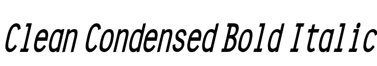 Clean Condensed Bold Italic font preview