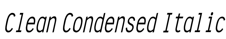 Clean Condensed Italic font preview