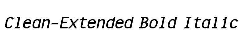 Clean-Extended Bold Italic font preview