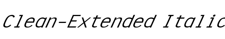 Clean-Extended Italic font preview