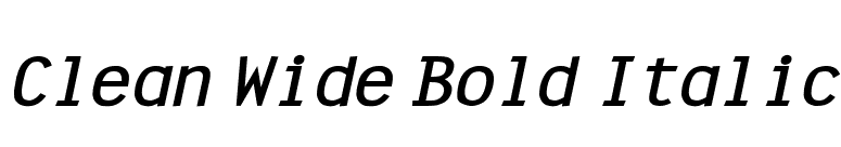 Clean Wide Bold Italic font preview