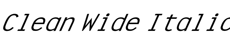 Clean Wide Italic font preview