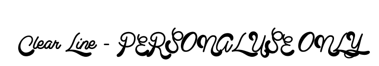 Clear Line - PERSONAL USE ONLY font preview